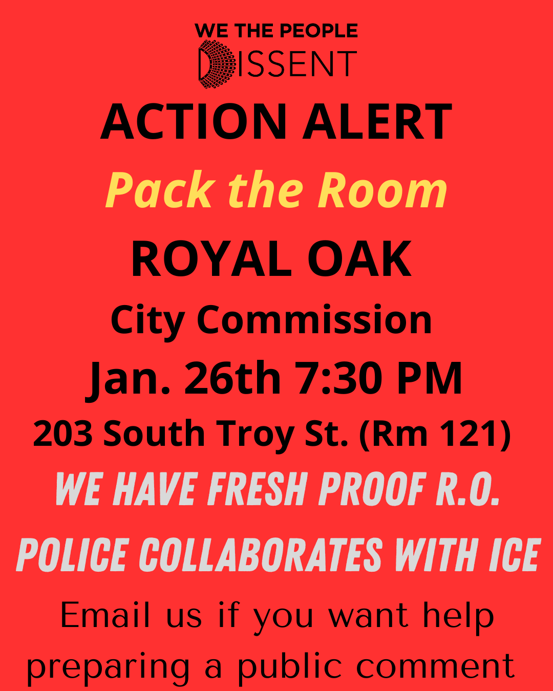 Pack the Room of Royal Oak City Commission